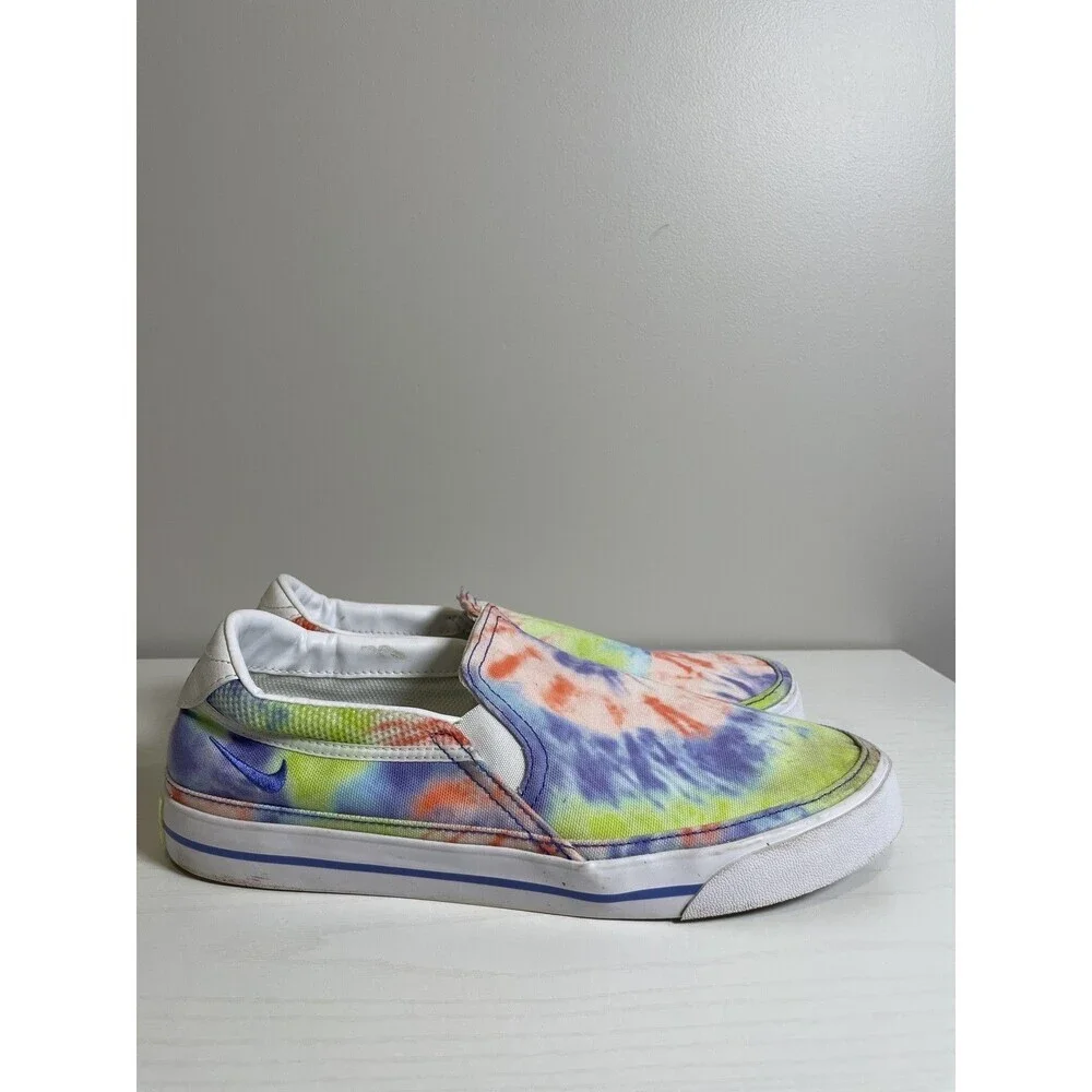 Nike Women's Size 11 Court Legacy CZ1752-900 Multicolor Tie Dye Slip On Sneakers